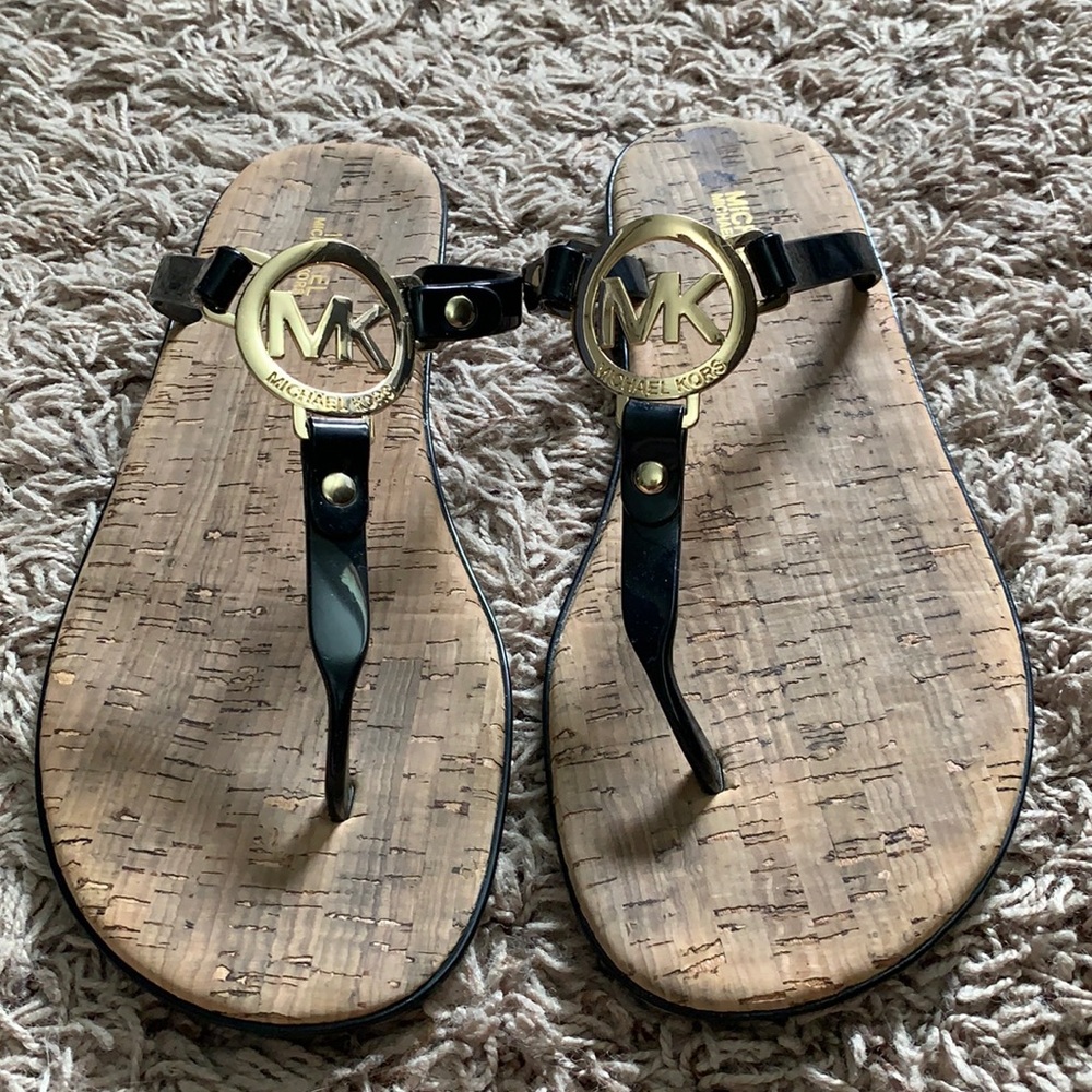 Michael lots black and gold used sandals